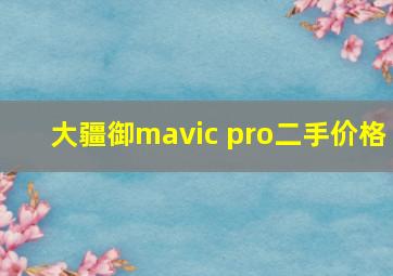 大疆御mavic pro二手价格